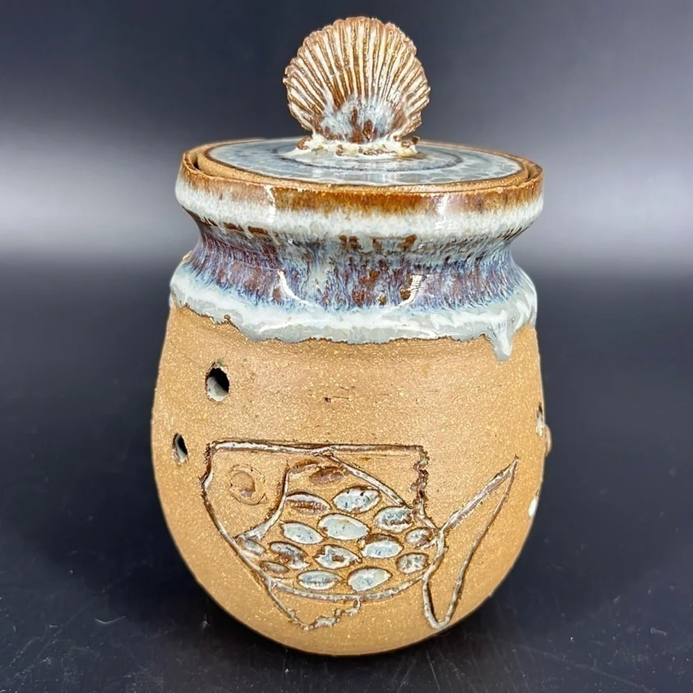 Studio Pottery Garlic Keeper